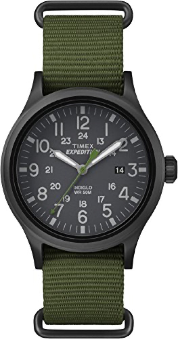 Timex Expedition Scout 40mm field watch with olive NATO strap