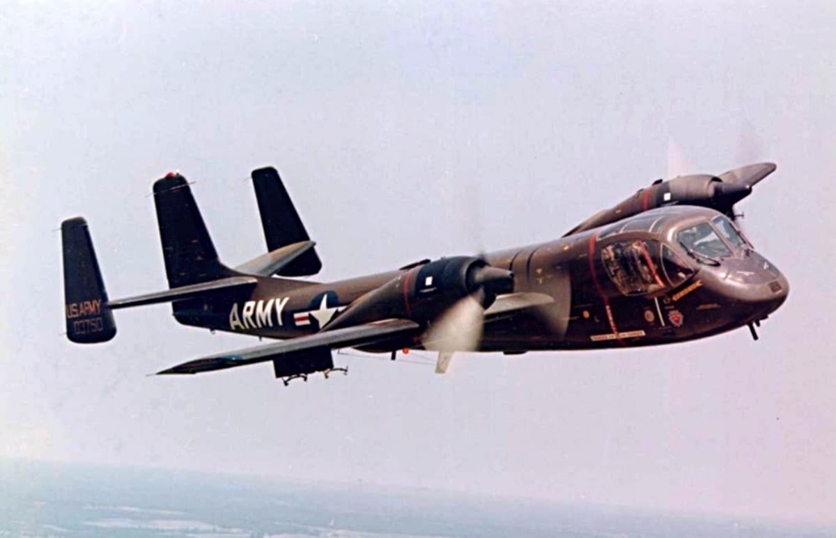 Grumman OV-1 Mohawk in flight over California