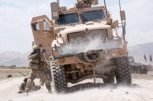 MRAP during firefight