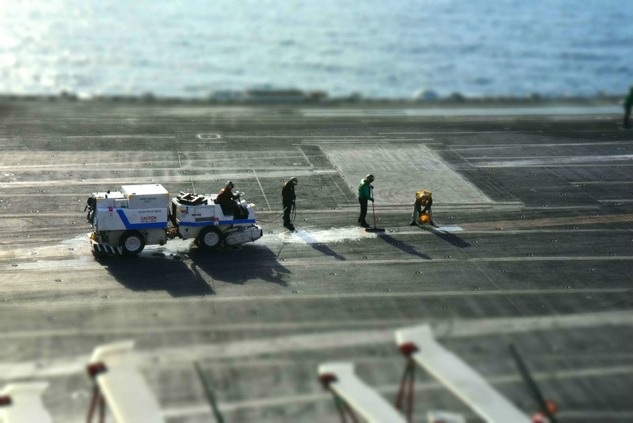 Aircraft carrier cleaners