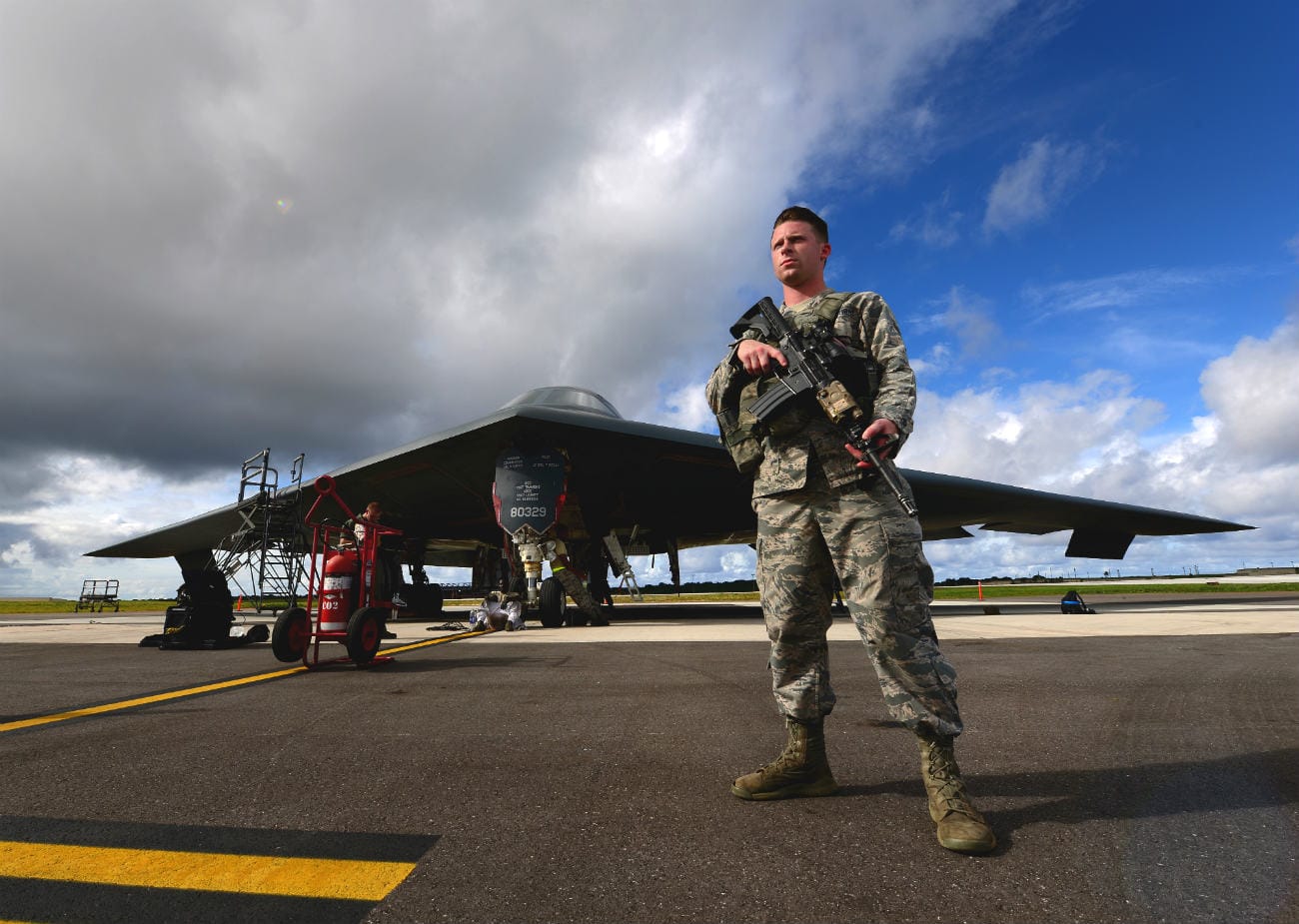 B-2 Spirit Aircraft Guarded