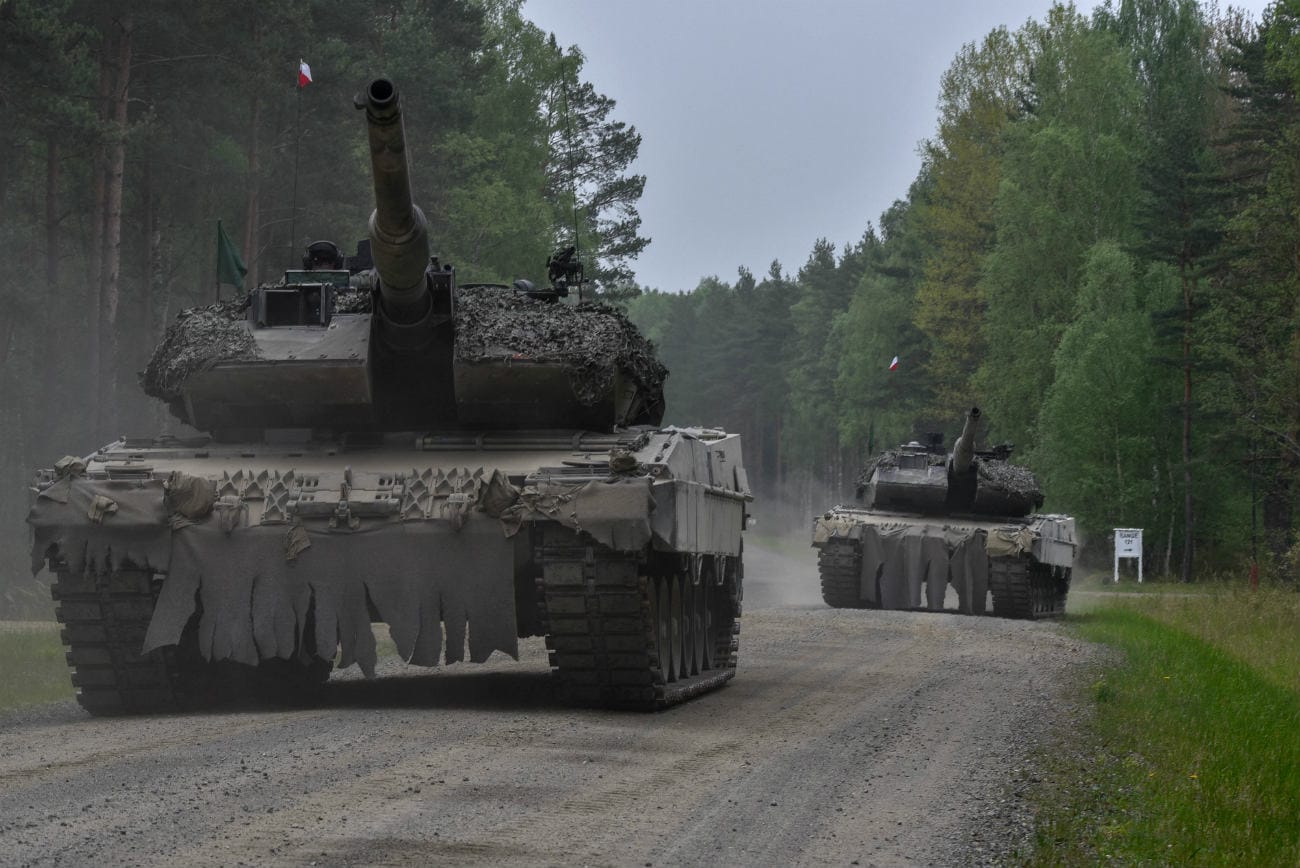 Battle tanks Polish and German