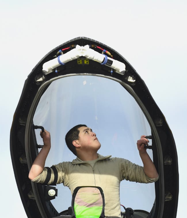F-22 Cockpit Maintenance