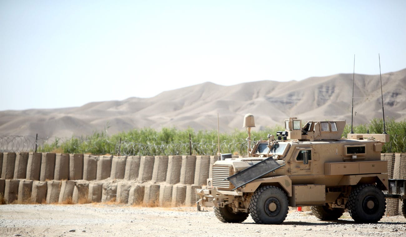 MRAP desert parked