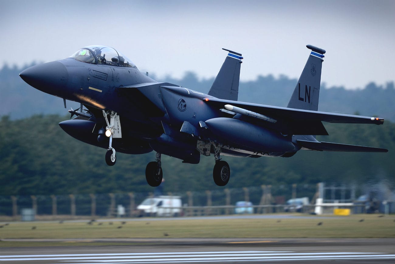 F-15 Eagle aircraft take off