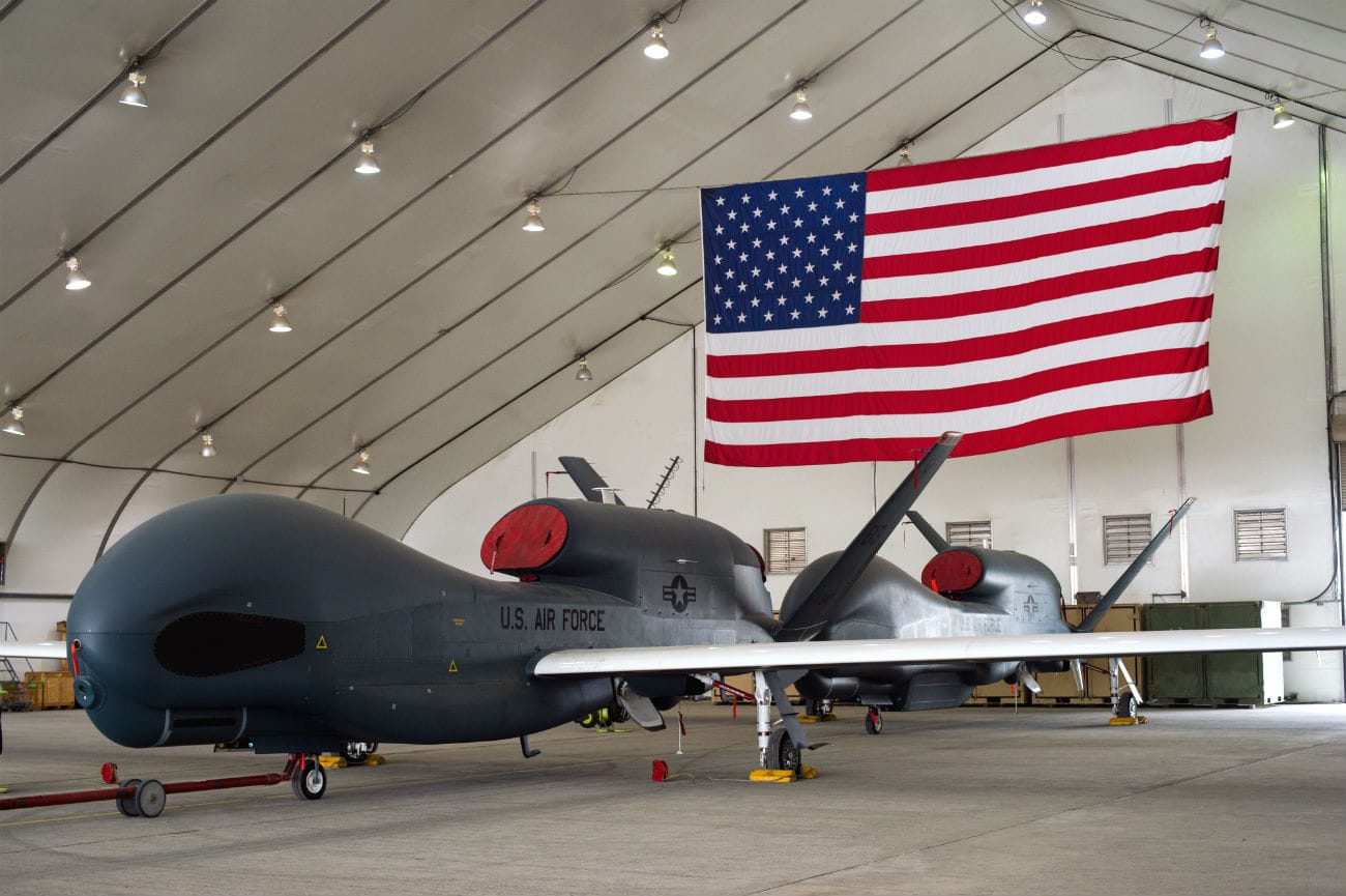 RQ-4 Global Hawks in Hangars
