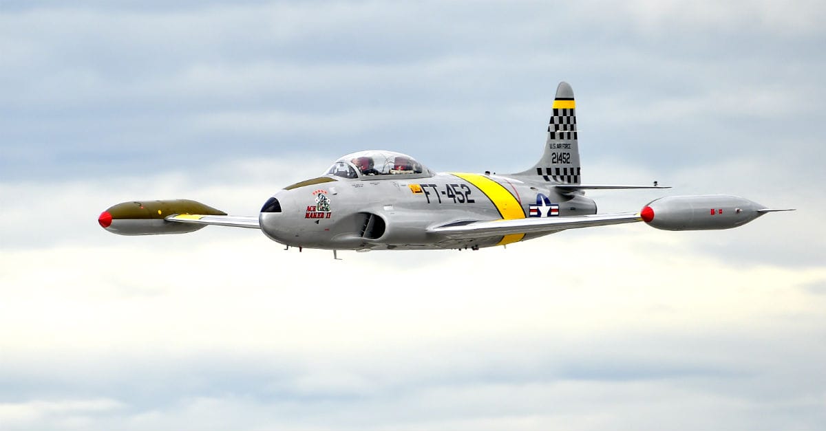 Lockheed T-33 Shooting Star in flight