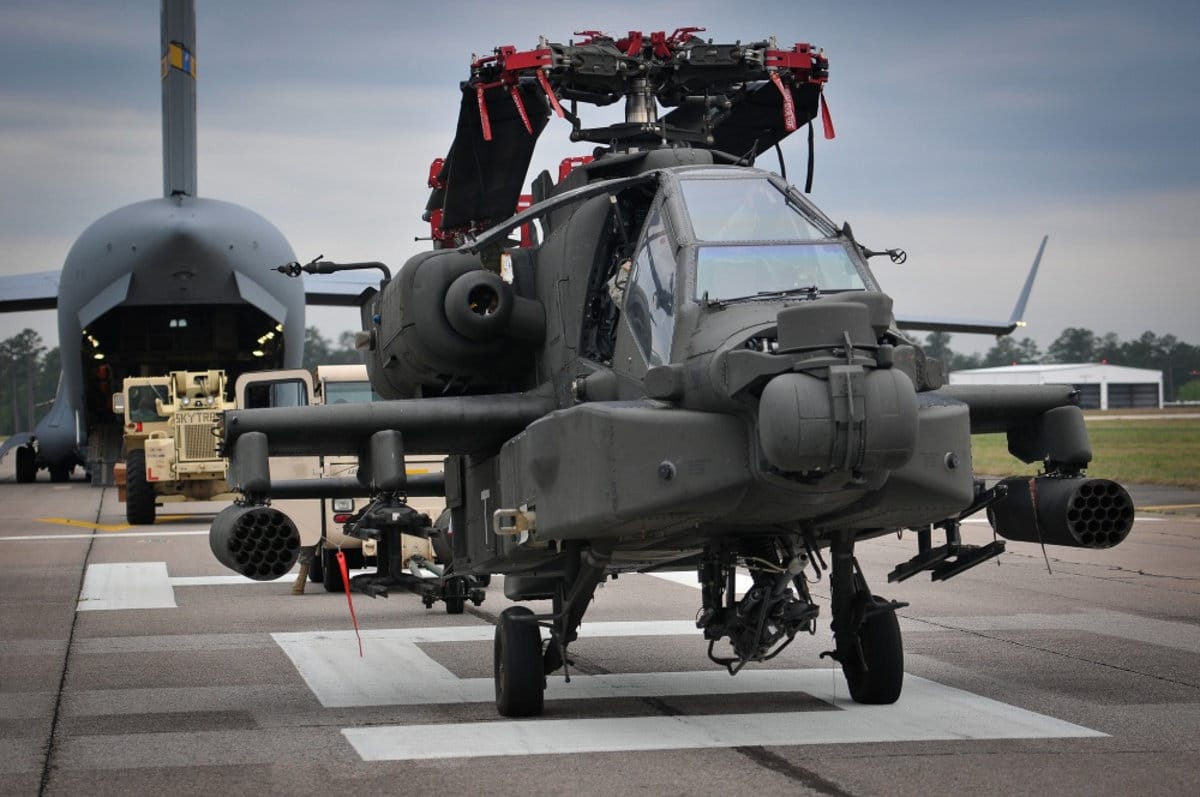 Apache Folded on Runway