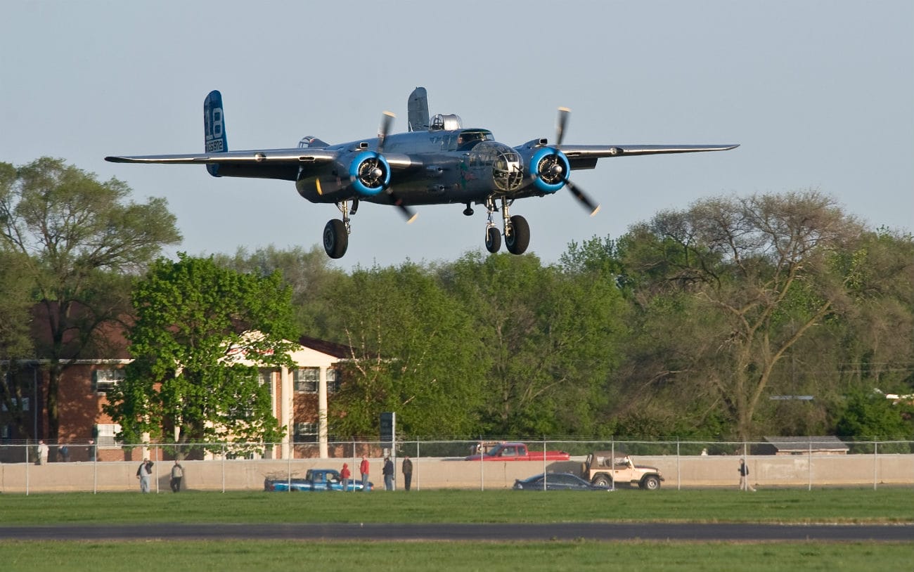 B-25 Mitchell landing