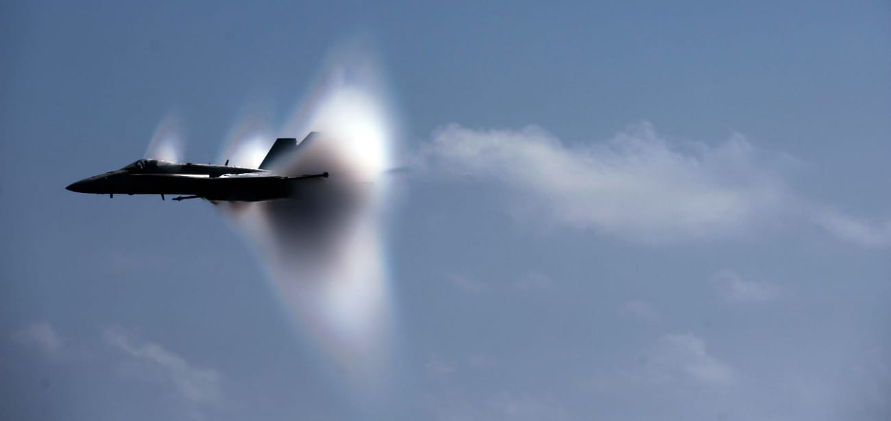 FA-18C Hornet supersonic fly-by