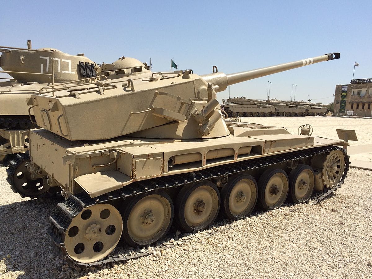 AMX-13 light tank with oscillating turret