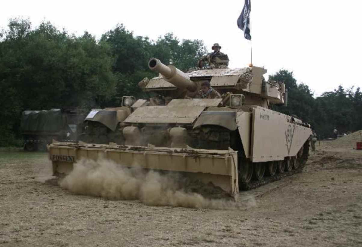 Centurion AVRE armored engineering vehicle with Rolls-Royce Meteor engine, available for civilian sale