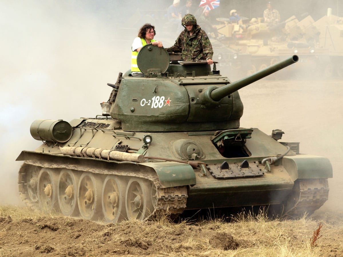 T-34-85 Soviet medium tank, one of the most affordable WWII tanks for sale to civilians