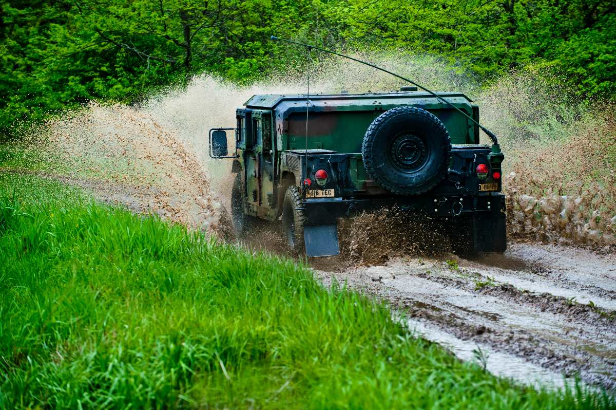 Reserve Soldiers from the greater Chicago area drive M1165A1 High Mobility Multi-purpose Wheeled Vehicles (HMMWV) on an off-road driving course to gain practice on the HMMWV in various rough terrain conditions at the Joliet Training Area, Ill., May 14. The course was taught by driving instructors from the 416th Theater Engineer Command, headquartered in Darien, Ill. Approximately 30 Soldiers participated in the driver training, which spans across a five-day training schedule.